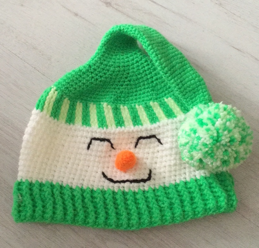 Häkelanleitung Mütze Schneemann