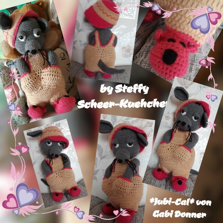 Häkelanleitung für Gabis Ratte Manni, ca. 30 cm, mit verschiedenen Outfits