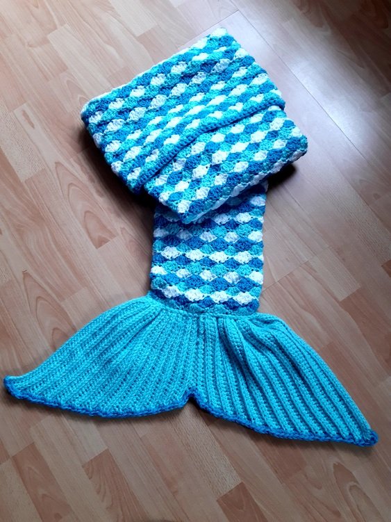 - MARYELL - Meerjungfrauen-Decke häkeln, alle Größen und 4 Muster Varianten, tolles Geschenk