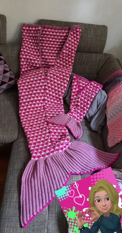 - MARYELL - Meerjungfrauen-Decke h&auml;keln, alle Gr&ouml;&szlig;en und 4 Muster Varianten, tolles Geschenk