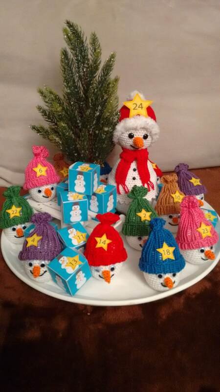 Häkelanleitung Adventskalender, Fridolin Frostig &amp; seine Schneewichtel