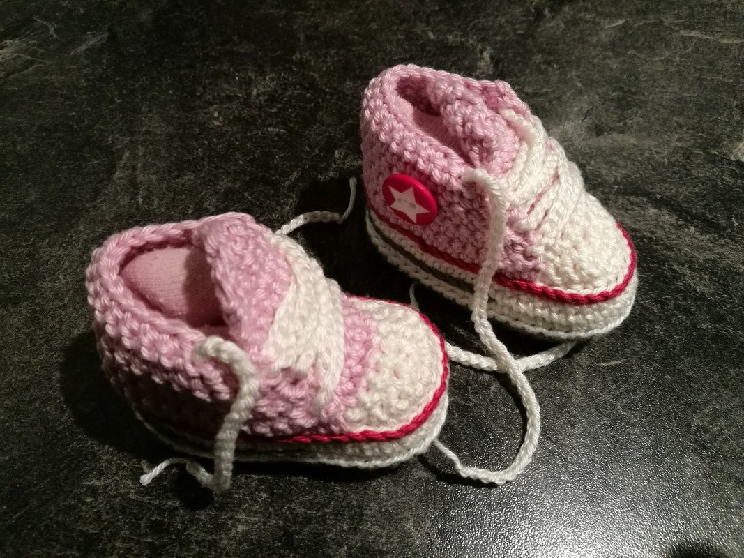 H&auml;kelanleitung f&uuml;r trendige Babyschuhe