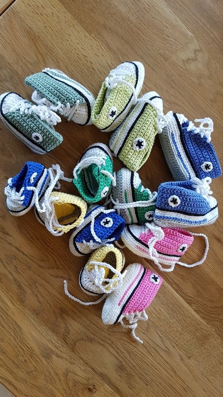 H&auml;kelanleitung f&uuml;r trendige Babyschuhe