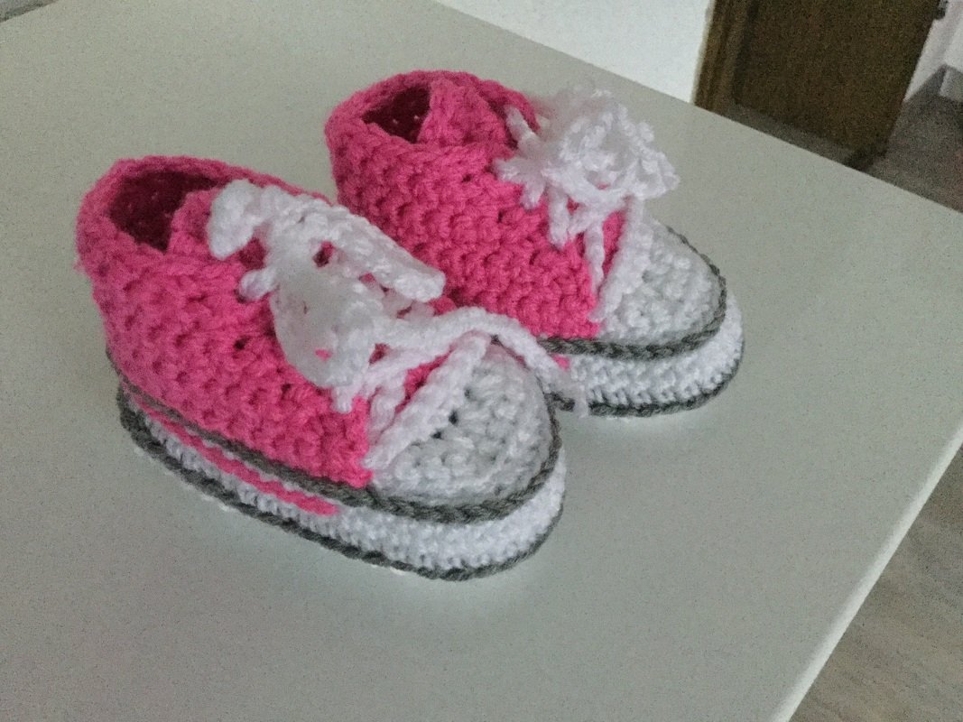 H&auml;kelanleitung f&uuml;r trendige Babyschuhe
