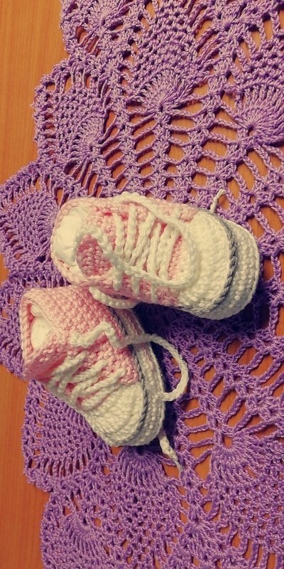 H&auml;kelanleitung f&uuml;r trendige Babyschuhe