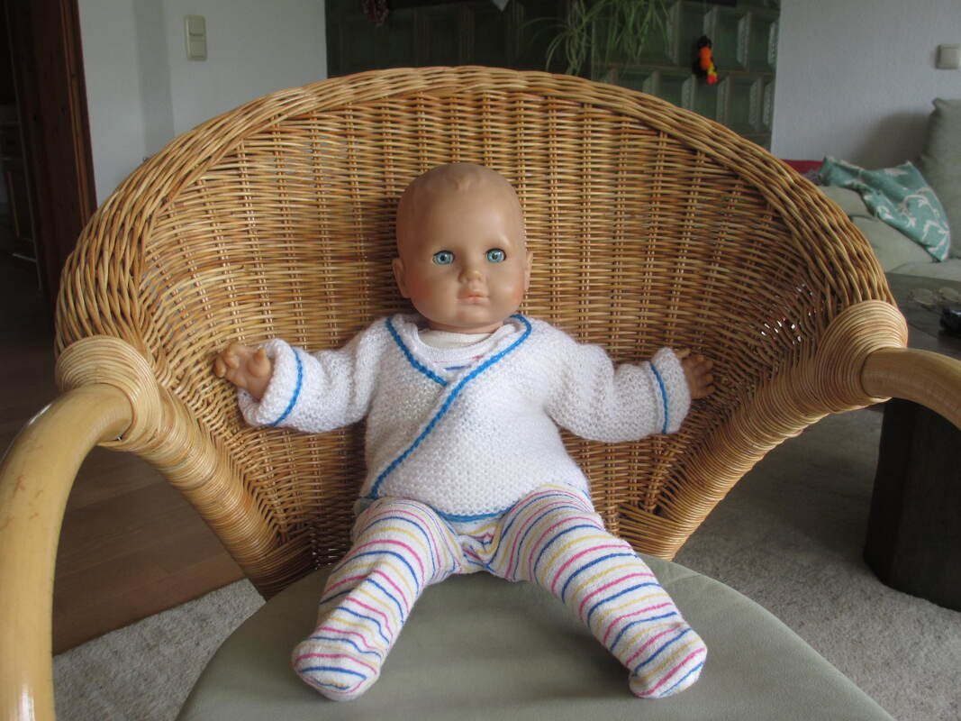 Strick-Anleitung Erstlings-Wickeljäckchen Gr. 56/62