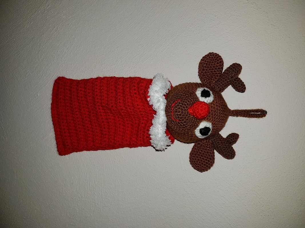 Häkelanleitung süßer Rentier Nikolausbeutel