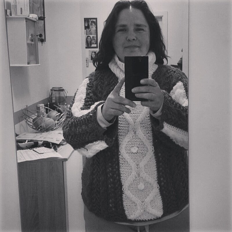 Damenpulli aus hatnut double gestrickt