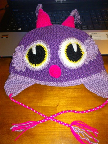 Eulenmütze nach Anleitung,hatte supi geklappt und viel Spass gemacht :-)