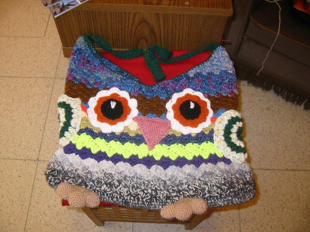 Children&#039;s bags &quot;Owl&quot;, en/de,  25 cm width x 30 cm height
