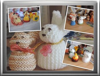 Möchte einmal Eierwärmer zeigen die ich vor ca.3Jahren gemacht habe.
Versschiedene Anleitungen Hefte und IT