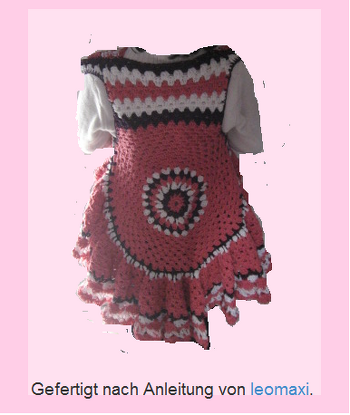 Die Anleitung wurde von meinen Kursteilnehmern schon mehrfach nachgearbeitet und es klappte gut. Wir haben sie mit 100 % merzerisierter Baumwolle gehäkelt.
Gefertigt nach Anleitung von leomaxi.
