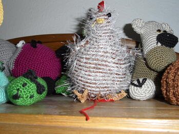 Huhn , dickertalinks , Nilpferd , rechts dreckiger Eisbär.