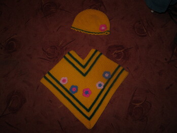 Frühlingsset für kleine Mädchen - Poncho und Mütze