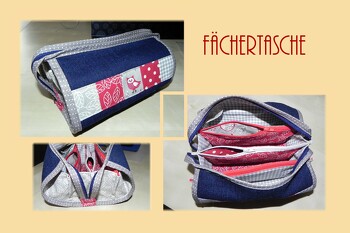 Fächertasche von Azin Art.
Die ist super geräumig, hat ganz vieles Platz.
Egal ob Stifte, Nähzubehör, sonstiger Kleinkram.