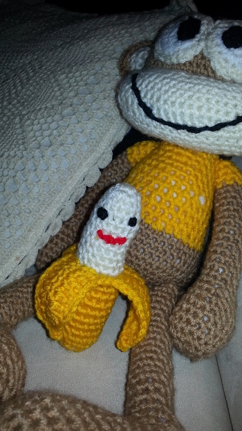 Äffchen plus Banane