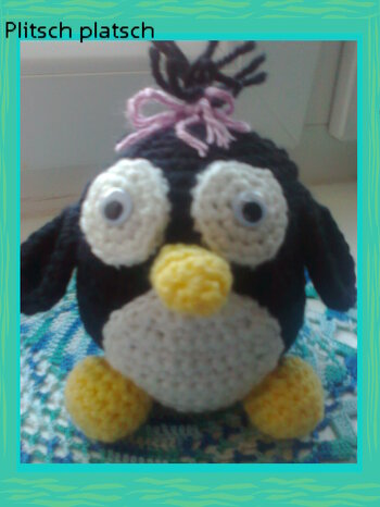 Ist er nicht süße der kleine Pinguin (aus Fräulein Butterblume nachgehäkelt)