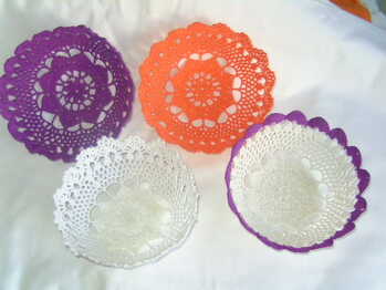 Ich habe Tischdeckchen kleine Körbe gemacht