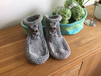 Kuschelige Eulensocken nachgestrickt, super Anleitung