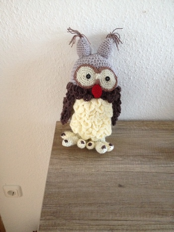 Ich finde meine Eule ist ganz gut geworden,hat Spass gemacht sie zu häkeln