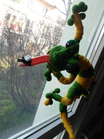 mein neuestes Werk ein Gecko beim Fliegenfang