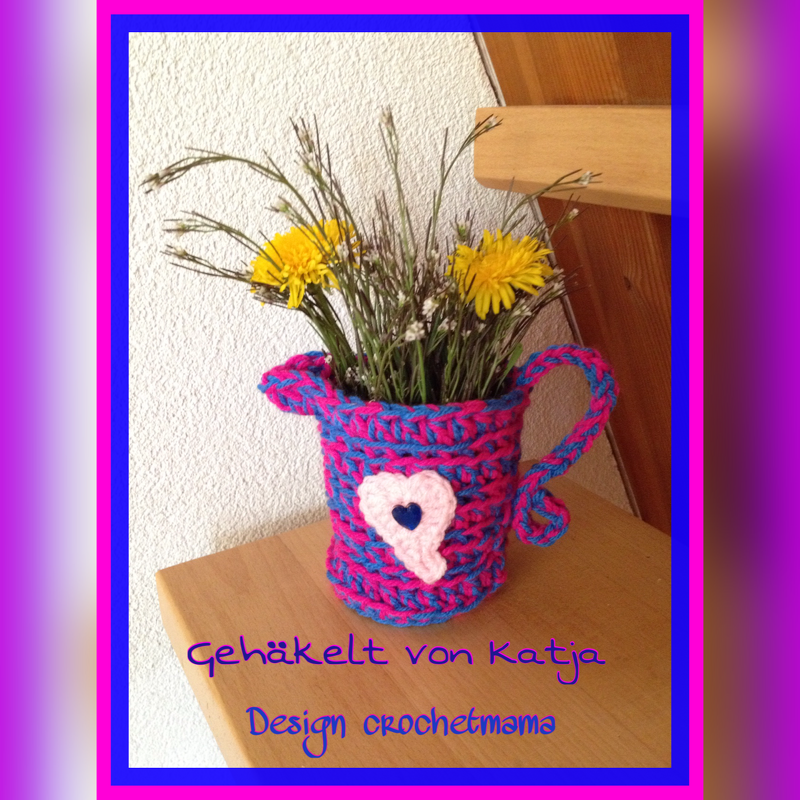 Häkelanleitung schnelle Blumenvase "Gründerzeit" + Anleitung Herz gratis Muttertag