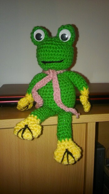 Mein Versuch einen Frosch zu häkeln.