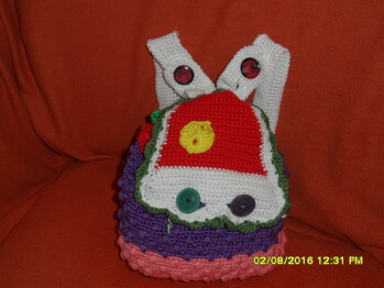 Rucksack aus Restewolle.