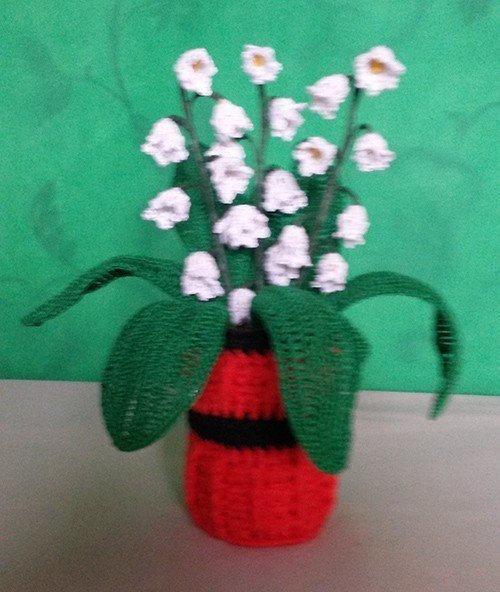 Häkelanleitung -Maiglöckchen Topf