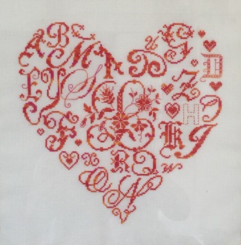 2fädig gestickt im Kreuzstich auf feinem Zählstoff
Anleitung auf einer französischen Stickzeitschrift
Größe ca 25x25 cm