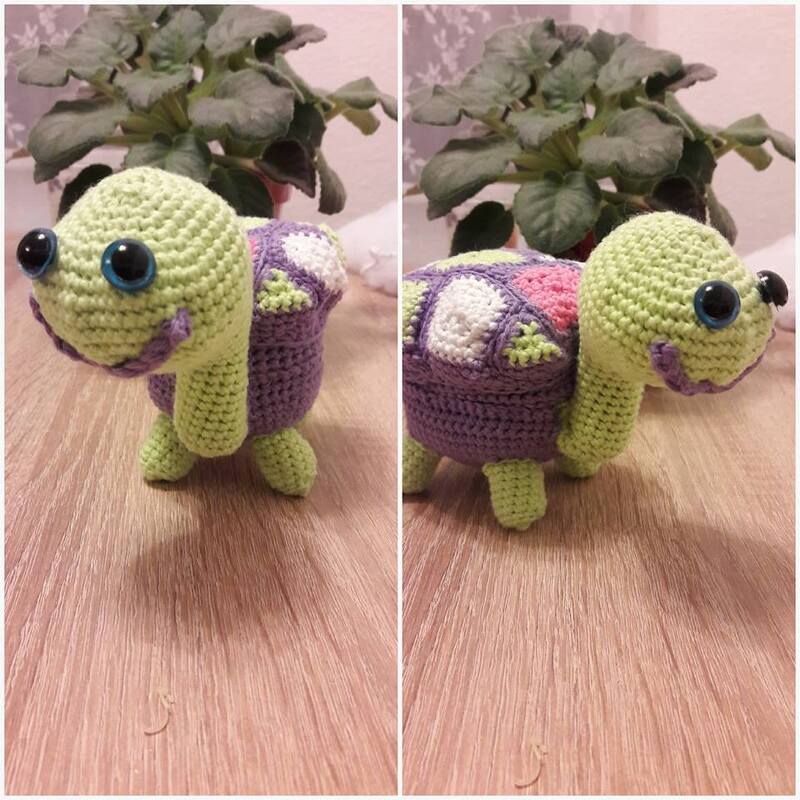Schildkröte Emil mit Geschenkeversteck + Salat – Häkelanleitung für Fortgeschrittene