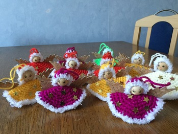 Meine Engelparade für eine Weihnachtsfeier, idee aus den Netz, arbeit und foto meins