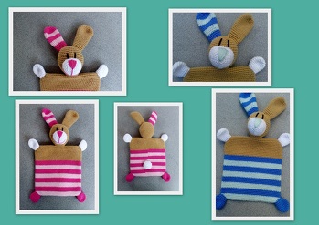 Häkelanleitung Schmusetuch Hase
Gefertigt nach Anleitung von Schneckenkind