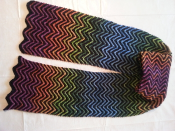 Ein Zackenschal gestrickt mit Nadelstärke Nr.4.