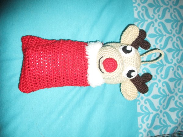 Häkelanleitung süßer Rentier Nikolausbeutel