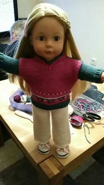 Wollreste eignen sich sich gut für Puppenkleidung