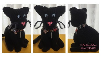 Meine kleine kuschelige Woll Katze. Gefertigt auf dem Strickrahmen. Das Kätzchen ist eine 