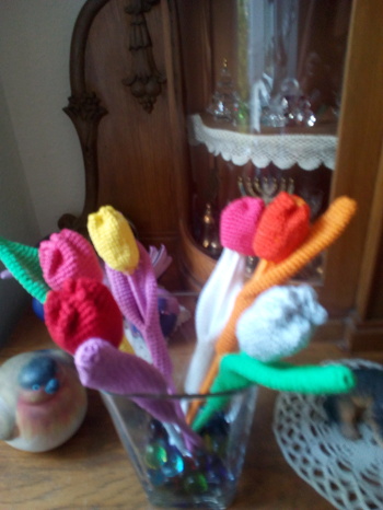 Leichte Aufgabe.Tulpenstrauss.