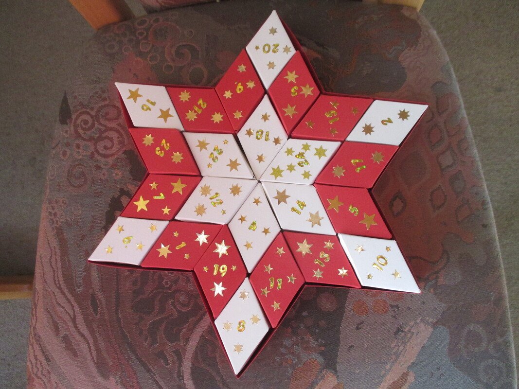 Adventskalender – Stern – Bastelvorlagen mit Anleitung