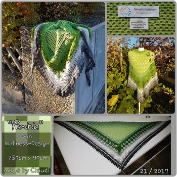 https://www.crazypatterns.net/de/items/32766/haekelanleitung-tuch-prairie-haakpatroon-omslagdoek-prairie
Tolles Tuch und tolle Anleitung.  Das zweite ist schon angenadelt :D