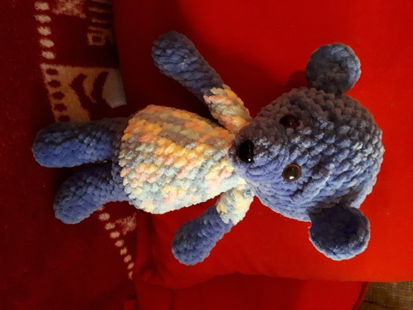 Teddy Bär Chenille Kuschelwolle mit Herz zum Valentinstag Kuschelbär  ohne viel nähen