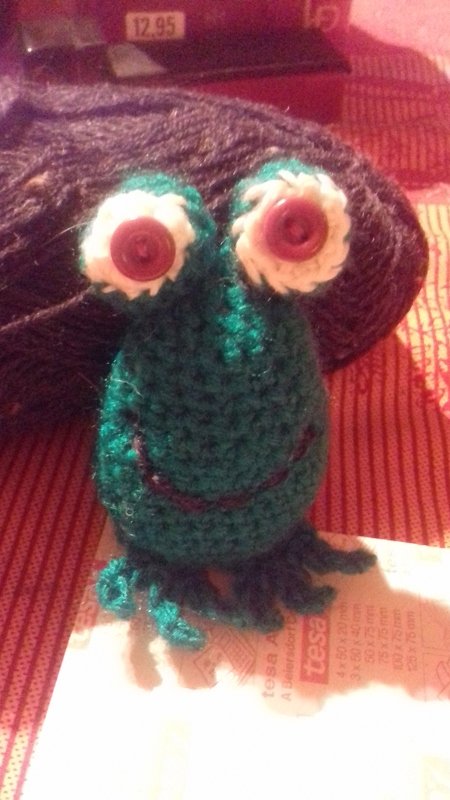 Frosch Schlüsselanhänger gehäkelt