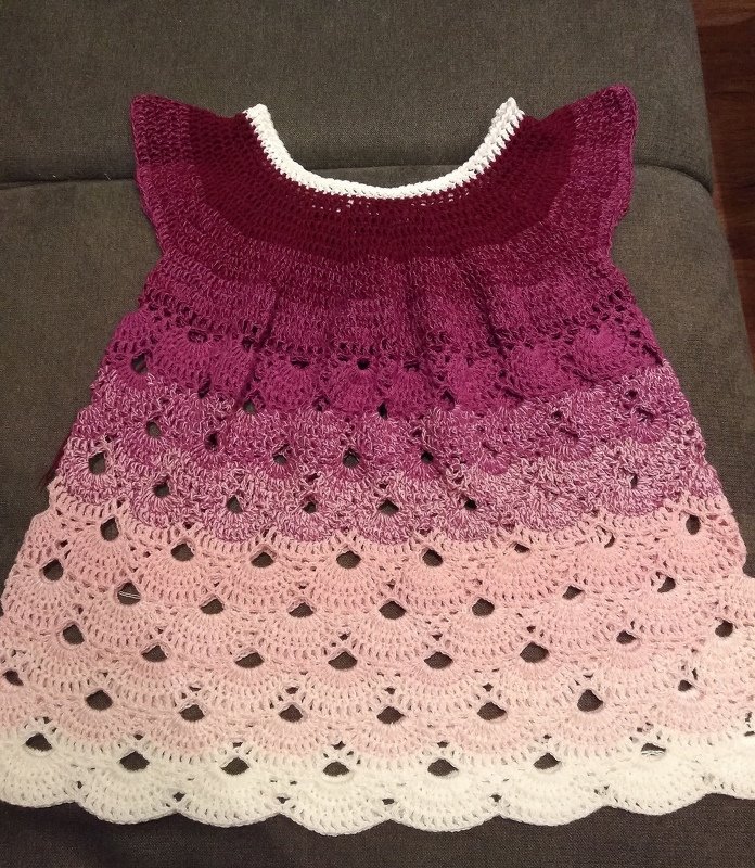 Kleid im Fächermuster Gr. 98/104 - leicht in andere Größen abwandelbar (mit Erklärung)