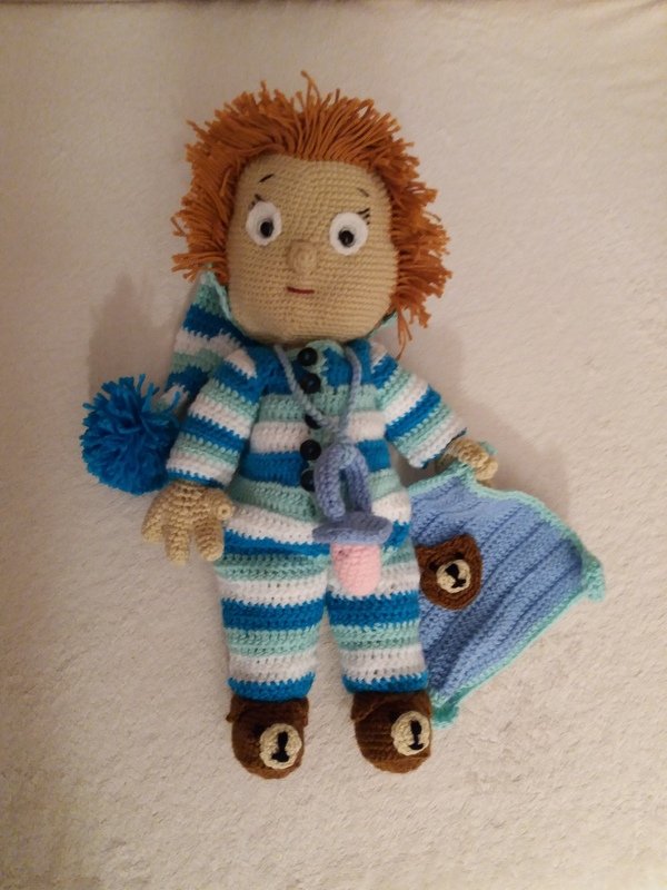 Häkelanleitung Puppe, Seppl Schlafmütze