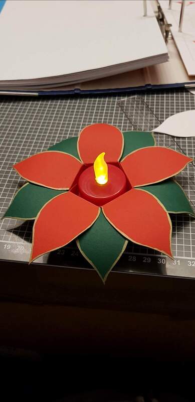 Teelichthalter – Weihnachtsstern, einfach – Bastelvorlagen und Anleitung