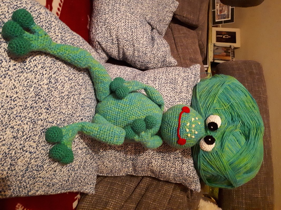 Frosch HOPPSL XL Kantenhocker Treppenhocker oder Kuscheltier Türstopper Frühlingsdeko