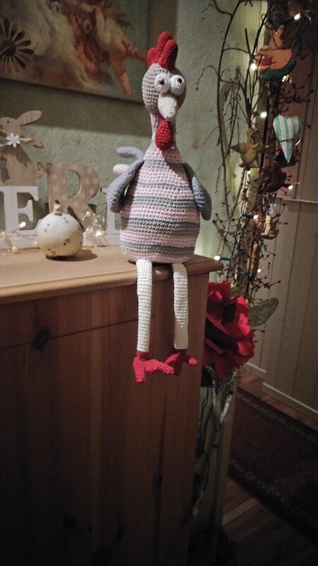 XL Gockel GLUPSCHI Kantenhocker Hühner Hahn Ostern Frühlingsdeko