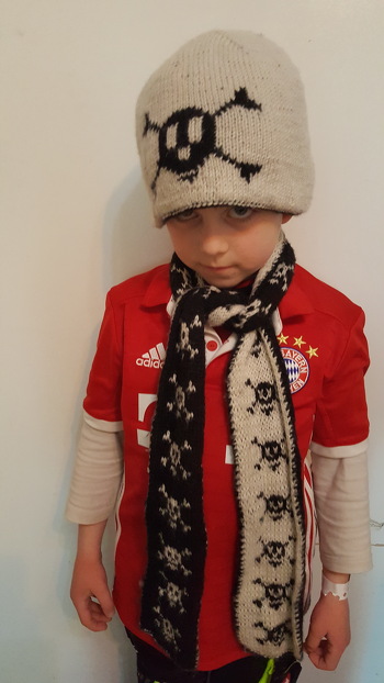 Mütze und Schal mit Doubleface