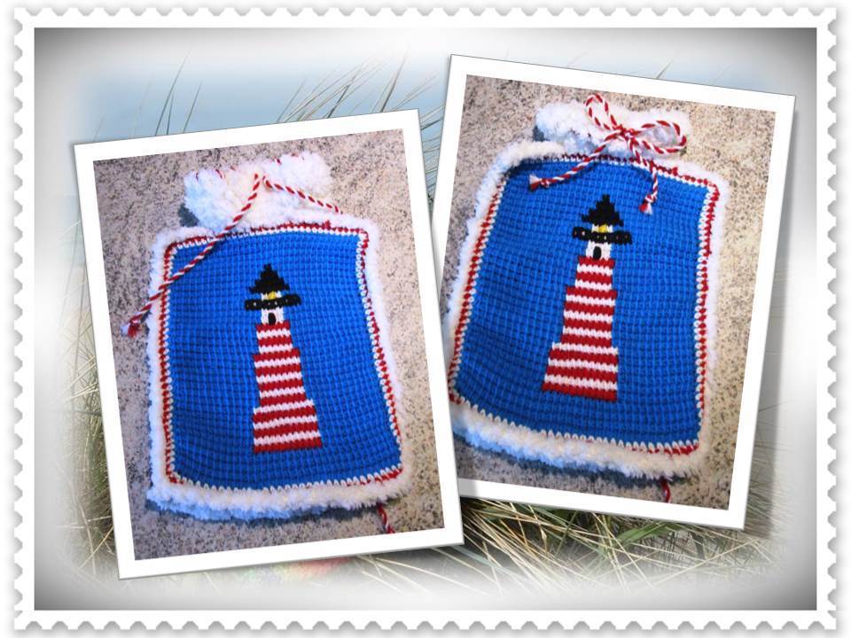 Häkelanleitung Wärmflaschenbezug Leuchtturm