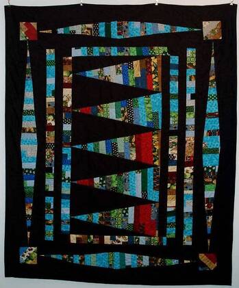 Patchworkquilt " Zugespitzt"